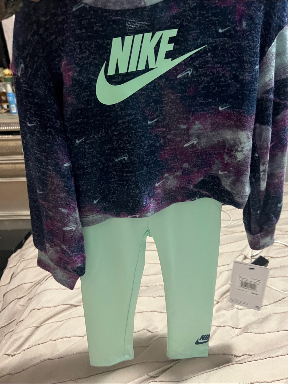Nike Kids Mint Green Athletic Leggings